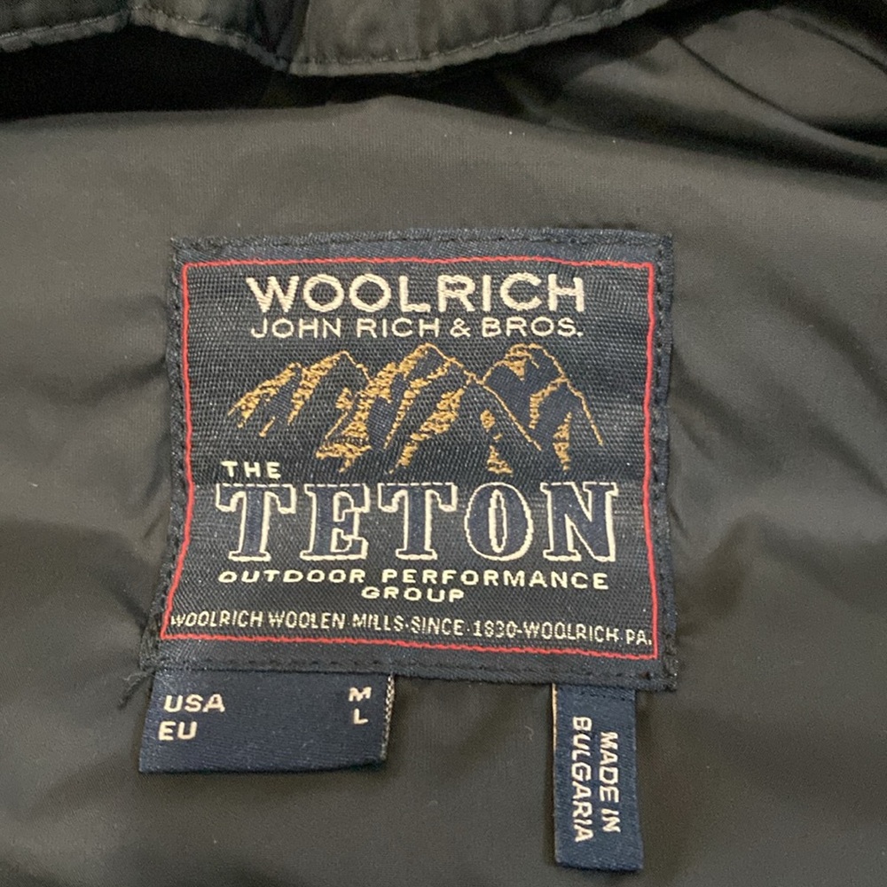 Men's Woolrich Black Puffer and Wool Jacket - Picture 12 of 16